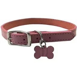 Нашийник для собак Coastal Circle-T Fashion шкіряний Рожевий 1,6 х 45 см