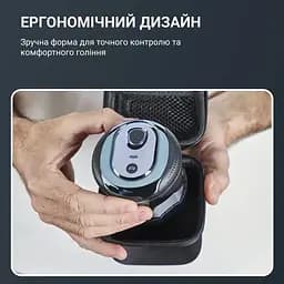 Електробритва Rowenta роторна Gentle Bald, бритв. головок-5, Li-Ion, сух.+волог., чорно-синій - мініатюра 5