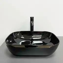 Умивальник VBI Ravenna black glossy накладний VBI-011227, Чорний - мініатюра 2