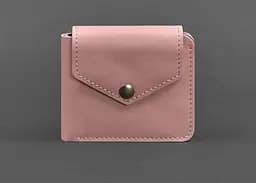 Кожаный портмоне 4.2 на кнопке розовое