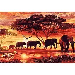 Алмазная мозаика Strateg ПРЕМИУМ Африка без подрамника размером 50х65 см (SGK75289)