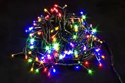 Светодиодная гирлянда нить на елку Разноцветная 21 метров 300 лампочек Laplandia интерьерная от сети черный провод (m.01.5В.300-)