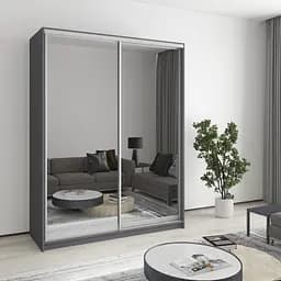 Шкаф-купе двухдверный MebelStar Комбо AL 2 Зеркала 160x60x210 см Антрацит (MBS-2799)