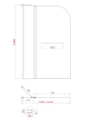 Шторки скляні на ванну Koer SR BS04-95x140-TR-07 прозоре скло 6 мм, graphite KR5404, Універсальна, прозорий, графіт - мініатюра 10