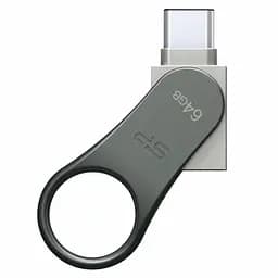 Флеш-накопитель Silicon Power USB 64G usb3.1+TypeC DriveMobile C80 Silver (SP064GBUC3C80V1S)