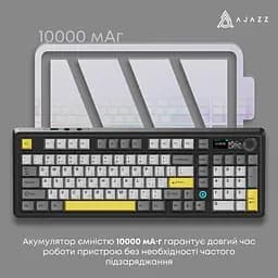 Клавіатура Ajazz AK980 V2 Gift Switch V2 Wireless/Bluetooth/USB UA Black/Grey/Yellow (AK980-V2-G-BGY) - мініатюра 12