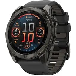 Смарт-годинник Garmin Fenix 8 Amoled Sapphire Carbon Gray DLC Titanium with Black/Pebble Gray S Band 51 мм (010-02905-20/21)
