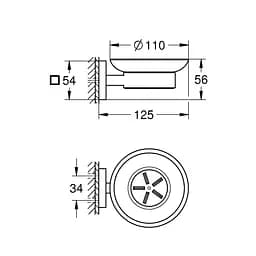Мильниця з тримачем Grohe QuickFix Start Cube 410962430, Чорний - мініатюра 2