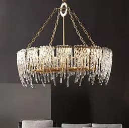 Дизайнерська люстра із прозорими скляними пластинами Ø 100 см | Line F | Арт. D1522-1000