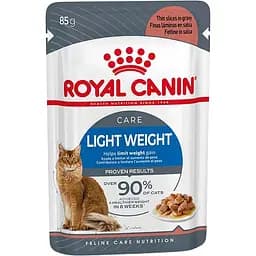 Вологий корм для дорослих котів схильних до надмірної ваги Royal Canin Ultra Light шматочки в соусі 1.02 кг (12 шт. х 85 г)
