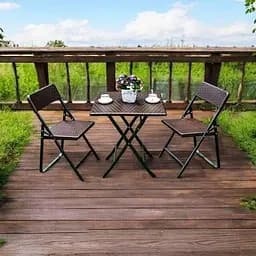 Садовий набір Spring Fun RATTAN BROWN стіл 61.5 см + 2 крісла для тераси - мініатюра 4