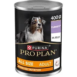 Вологий корм для дорослих собак Purina Pro Plan Adult шматочки в желе, з індичкою 400 г