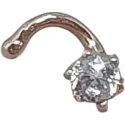 Золота сережка-пірсинг Favoritum в ніс с фіанітом. 311141