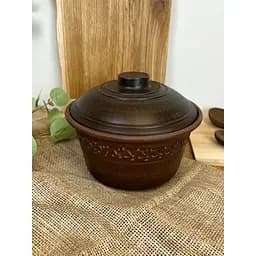 Кастрюля керамическая (глиняная) резная Декор 2 л