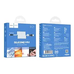 Кабель Hoco X21 USB to iP 2A 1 м silicone TPE connectors чорний+білий - мініатюра 2