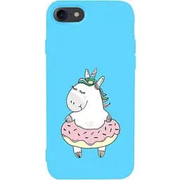 Чехол-накладка Toto Matt TPU 2 mm Print Case Apple iPhone 7/8/SE 2020 #3 Unicorn Donut Sky Blue
