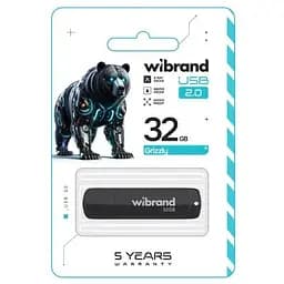 USB флеш накопичувач Wibrand 32GB Grizzly Black USB 2.0 (WI2.0/GR32P3B) - мініатюра 2