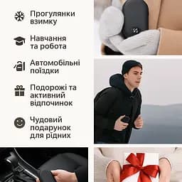 Грілка-павербанк 2 в 1 N22 3000 — компактна акумуляторна грілка з підігрівом 45/55/65°C та роботою до 5 годин Чорний - мініатюра 11