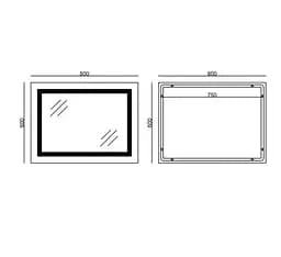 Дзеркало Mixxus WARM MR02-80x60-CASE з LED Touch, Anti-fog, димером, регулюванням яскравості, годинником (MI6671) - мініатюра 5
