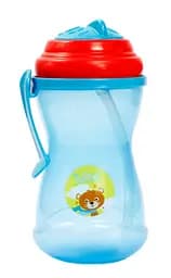 Поїльник-непроливайка Lindo, з силіконовою трубочкою, 415 мл, блакитний (Li 727 гол)