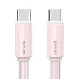 Дата кабель Usams US-SJ734 Bicolor Charging YR Ser. Type-C to Type-C 60W (1m) Pink