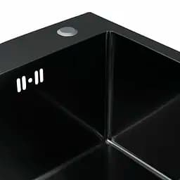 Кухонна мийка 45x45 Platinum Handmade PVD чорна (сифон крулий 3,0/0,8), Чорний - мініатюра 3