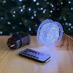 Светодиодная гирлянда Роса 50 метров холодный белый свет белый провод 500 LED 8 режимов с пультом