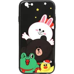 Чехол-накладка Toto Cartoon Print Glass Case Apple iPhone 6/6s Line friends all about