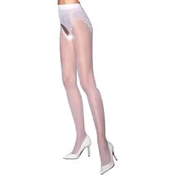 Еротичні колготки Tiopen 006 bianco (30 den) - Passion з вирізом імітація трусиків 1/2