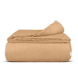 Плед-покривало Cosas Sand Knitted Braid косичка 110х140 см теракотовий (Blanket_27Sand_KnittedBraid_110x140)