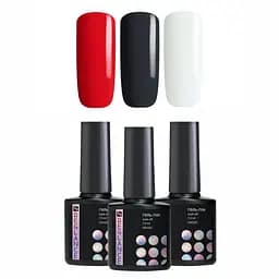 Набір гель-лаків Reglance для нігтів Тріада (червоний/чорний/білий) 7.5 мл