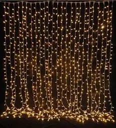 Гірлянда штора Водоспад 720 led 3х3м (прозорий провід, 15 ниток) Теплий білий - мініатюра 7
