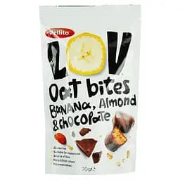 Овсяные снеки Pellito с бананом миндалем и шоколадом 70 г