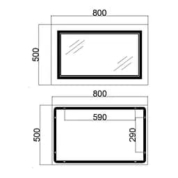 Дзеркало Qtap Cardinal 500x800 з LED-підсвічуванням Touch, з антизапотіванням, з димером температури кольору (3000-6500K) Reverse QT0478C5080 - мініатюра 2