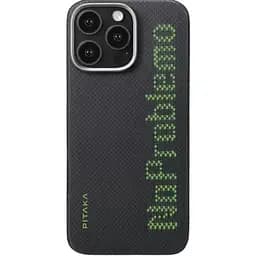 Карбоновый светящийся чехол Pitaka x Aries Tactile Woven Case NoProblemo для iPhone 16 Pro (KI1601NO)