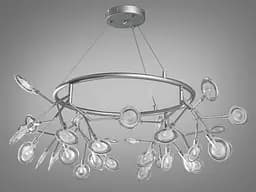 Лаконічна, підвісна люстра "Світлячок", 36 ламп, хром сатин