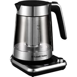 Russell Hobbs Електрочайник Attentiv Kettle, 1.7л, Strix, скло, база зі сховищем для шнура, сірий