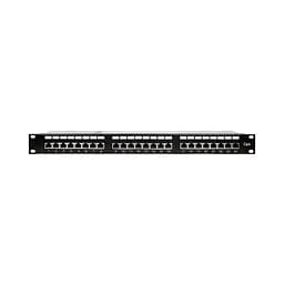 Патч-панель 24 порти NVC-PN-12/24 CAT5/CAT6 19" 1U екранована (73-00145) - мініатюра 2