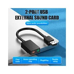 Звукова плата VENTION Audio USB 2х3,5 мм jack 0.15m (CDYB0) - мініатюра 2