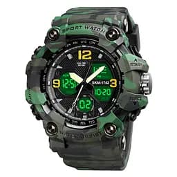 Наручний годинник чоловічий 1742 Green Military Skmei acs0030608 - мініатюра 2