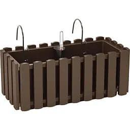 Балконний ящик Prosperplast Boardee Fencycase W навісний, 400 мм, коричневий (88642-222)