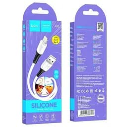 Кабель Hoco X82 USB to iP 2.4A 1 м silicone silicone connectors білий - мініатюра 2