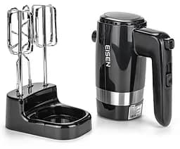 Міксер Eisen EHM-50, Black|Silver, 500W, ручний, 5 швидкостей, вінчики, гаки для замісу тіста, підставка для насадок, захист від перегріву - мініатюра 3