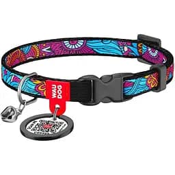Нашийник для котів Waudog Nylon Літо з QR паспортом 20-30х1 см