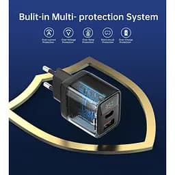 Мережевий зарядний пристрій Choetech PD6052-EU-BK USB-A/USB-С - мініатюра 8