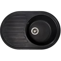 Гранітна кухонна мийка Romzha Elegancia 77 Antracit (901) з крилом