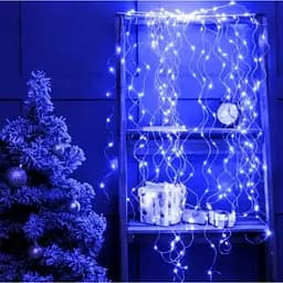 Новогодняя конусная гирлянда 3 м 10 нитей 300 LED лампочек Синий