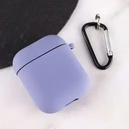 Чохол Silicone Case + Carabine для Apple AirPods Lavender Gray [44680] - мініатюра 4