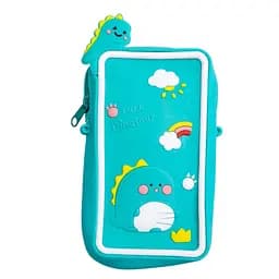 Сумочка-футляр для телефону Luck Dinosaur силіконова на блискавці 17х10х3 см бірюзовий  55-20GR