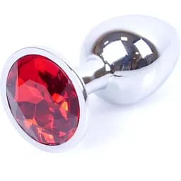 Анальная пробка Boss Of Toys Boss Series - Jewellery Silver Plug Red S, BS6400016, Серебряный/Красный